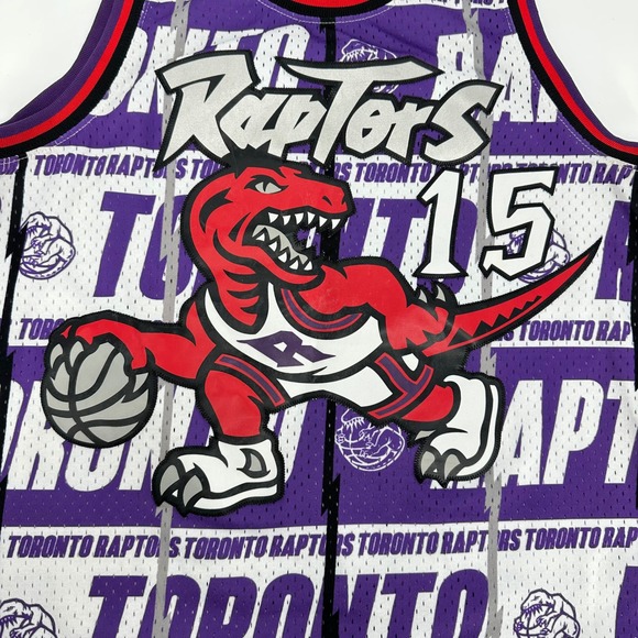 Mitchell Ness NBA Toronto Raptors Vince Carter 15 Hardwood Jersey 1998 Swingman - Picture 6 of 12